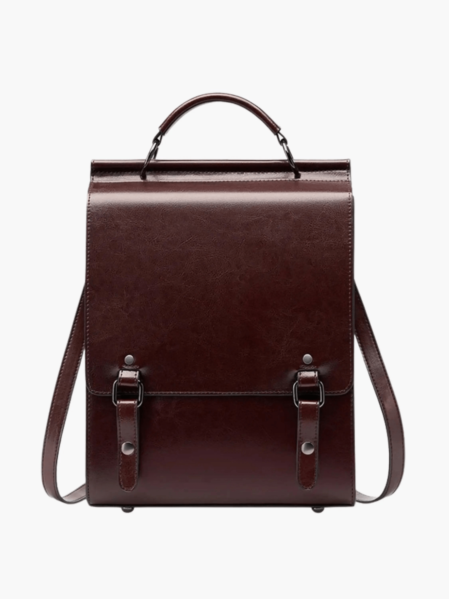 Estelle | Vintage Brown Leather Backpack – Classic Sophistication - in Black | Arvea Bags