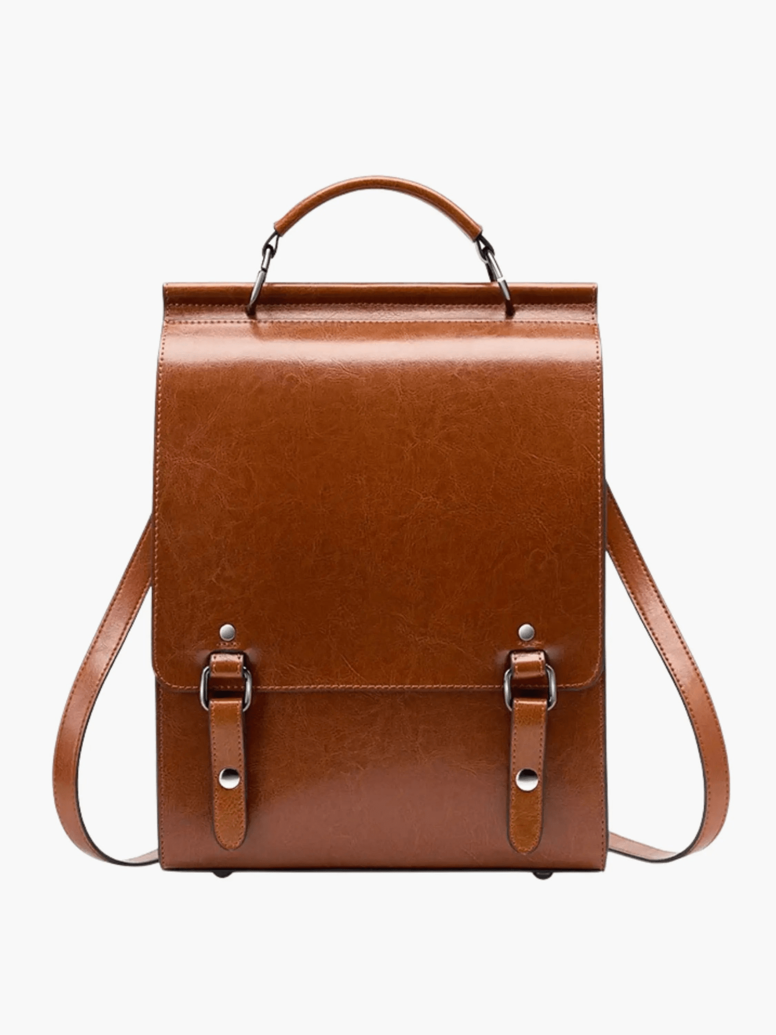 Estelle | Vintage Brown Leather Backpack – Classic Sophistication - in Brown | Arvea Bags
