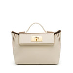 Eulalia | Classic Black Leather Handbag – Timeless Luxury & Modern Charm - in Beige | Arvea Bags