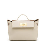 Eulalia | Classic Black Leather Handbag – Timeless Luxury & Modern Charm - in Beige | Arvea Bags