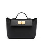 Eulalia | Classic Black Leather Handbag – Timeless Luxury & Modern Charm - in Black | Arvea Bags