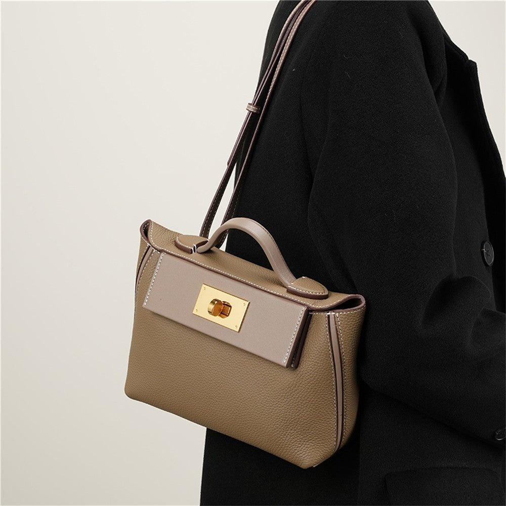 Eulalia | Classic Black Leather Handbag – Timeless Luxury & Modern Charm - in Black | Arvea Bags