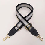 Eulalia | Classic Leather & Canvas Bag Strap – Elegant & Adjustable Design - in Black | Arvea Bags