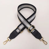 Eulalia | Classic Leather & Canvas Bag Strap – Elegant & Adjustable Design - in Black | Arvea Bags