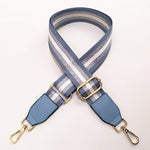 Eulalia | Classic Leather & Canvas Bag Strap – Elegant & Adjustable Design - in Blue | Arvea Bags