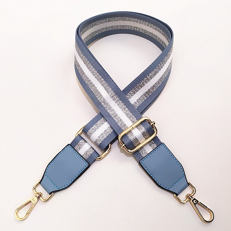 Eulalia | Classic Leather & Canvas Bag Strap – Elegant & Adjustable Design - in Blue | Arvea Bags