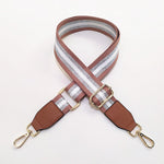 Eulalia | Classic Leather & Canvas Bag Strap – Elegant & Adjustable Design - in Brown | Arvea Bags