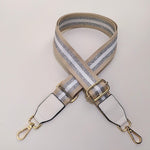 Eulalia | Classic Leather & Canvas Bag Strap – Elegant & Adjustable Design - in White | Arvea Bags