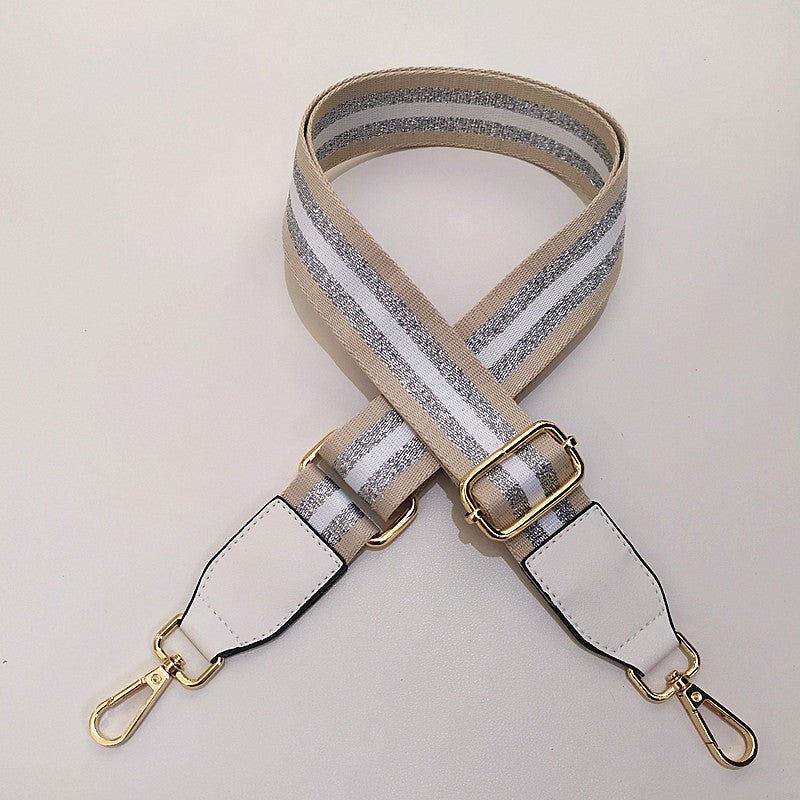 Eulalia | Classic Leather & Canvas Bag Strap – Elegant & Adjustable Design - in White | Arvea Bags