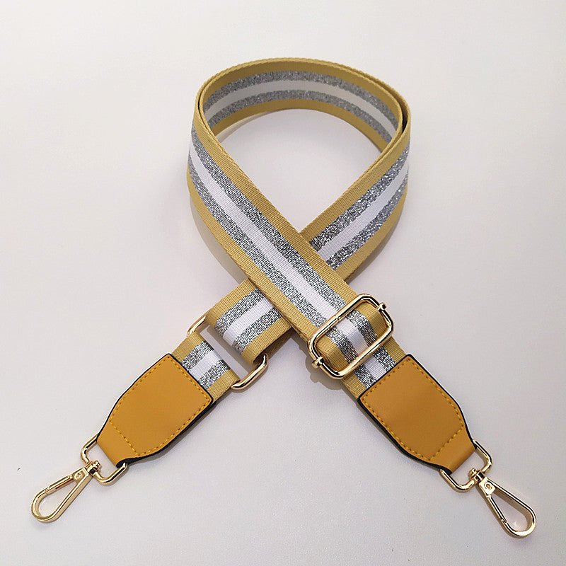 Eulalia | Classic Leather & Canvas Bag Strap – Elegant & Adjustable Design - in Yellow | Arvea Bags
