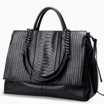 Euphemia Elegant Black Croc - Effect Leather Tote Bag for Women | Luxury Handbag UK - in Black | Arvea Bags