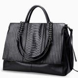 Euphemia Elegant Black Croc - Effect Leather Tote Bag for Women | Luxury Handbag UK - in Black | Arvea Bags