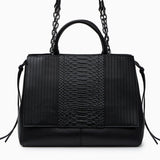 Euphemia Elegant Black Croc - Effect Leather Tote Bag for Women | Luxury Handbag UK - in Black | Arvea Bags