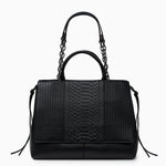 Euphemia Elegant Black Croc - Effect Leather Tote Bag for Women | Luxury Handbag UK - in Black | Arvea Bags