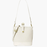 Evelyn | Beige Leather Bucket Bag – Minimalist & Chic - in Beige | Arvea Bags
