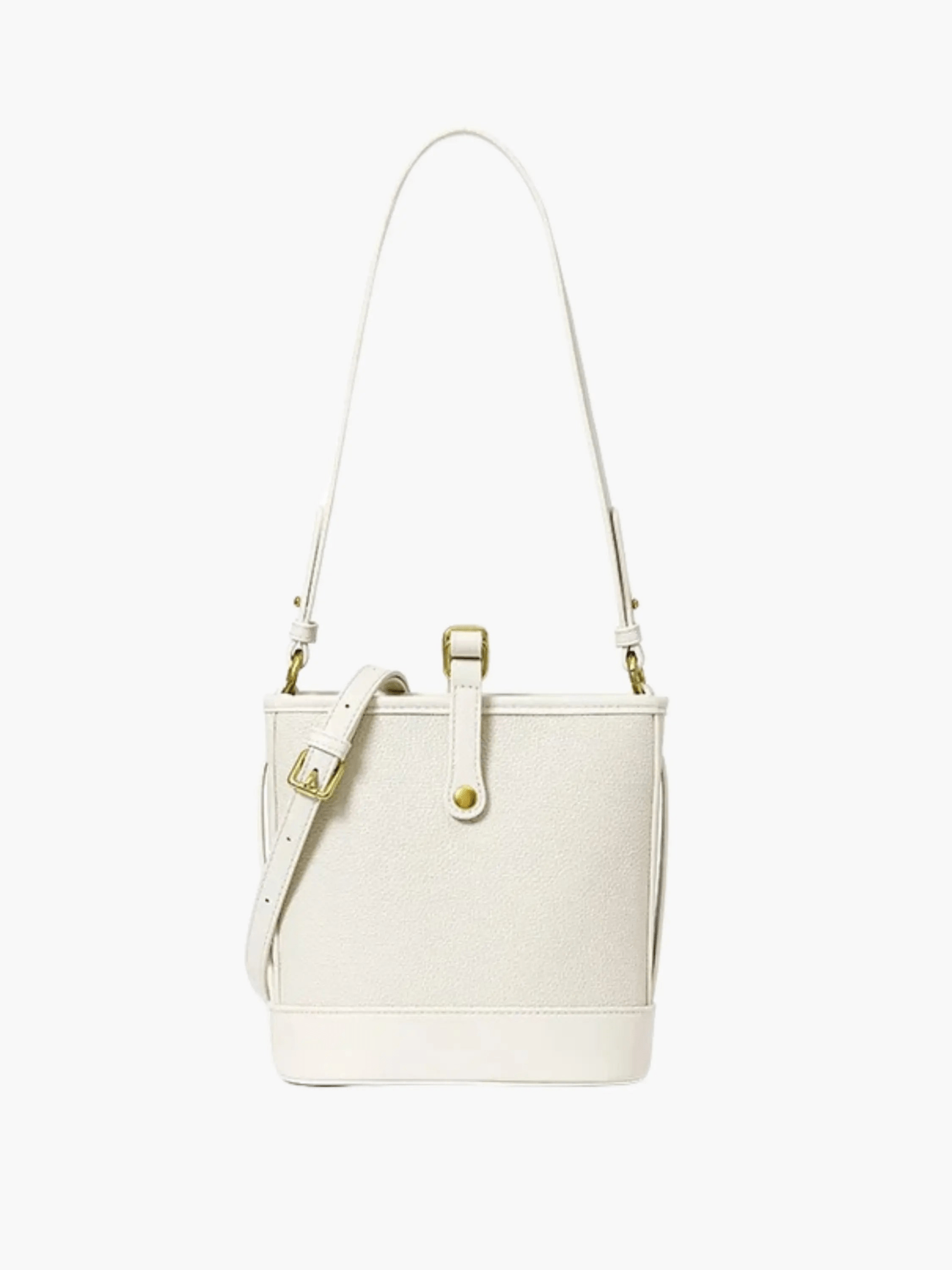 Evelyn | Beige Leather Bucket Bag – Minimalist & Chic - in Beige | Arvea Bags