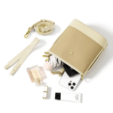 Evelyn | Beige Leather Bucket Bag – Minimalist & Chic - in Black | Arvea Bags