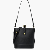 Evelyn | Beige Leather Bucket Bag – Minimalist & Chic - in Black | Arvea Bags