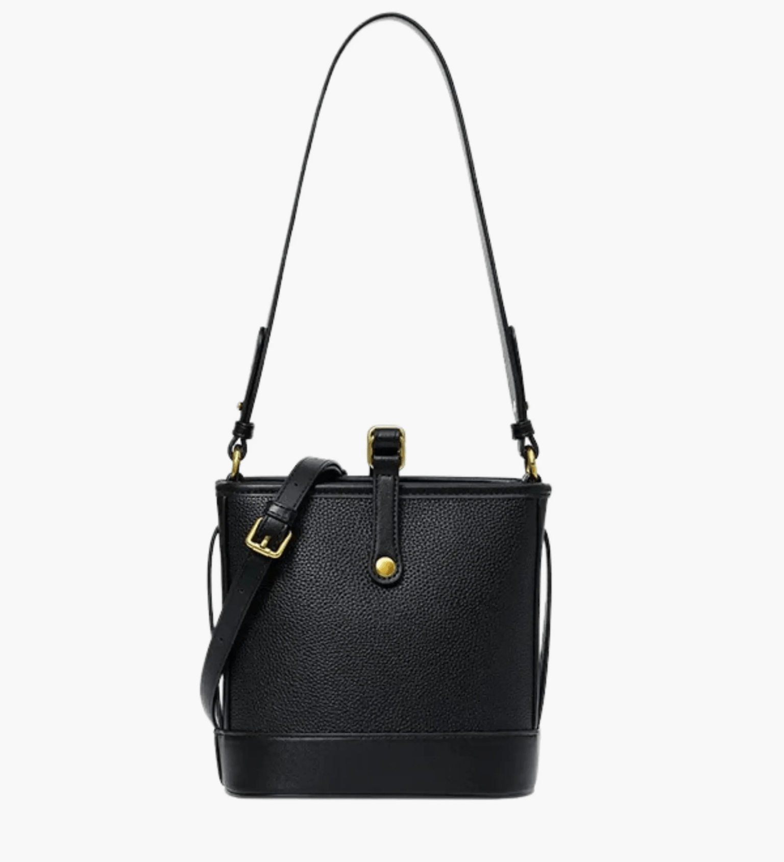 Evelyn | Beige Leather Bucket Bag – Minimalist & Chic - in Black | Arvea Bags