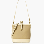 Evelyn | Beige Leather Bucket Bag – Minimalist & Chic - in Black | Arvea Bags