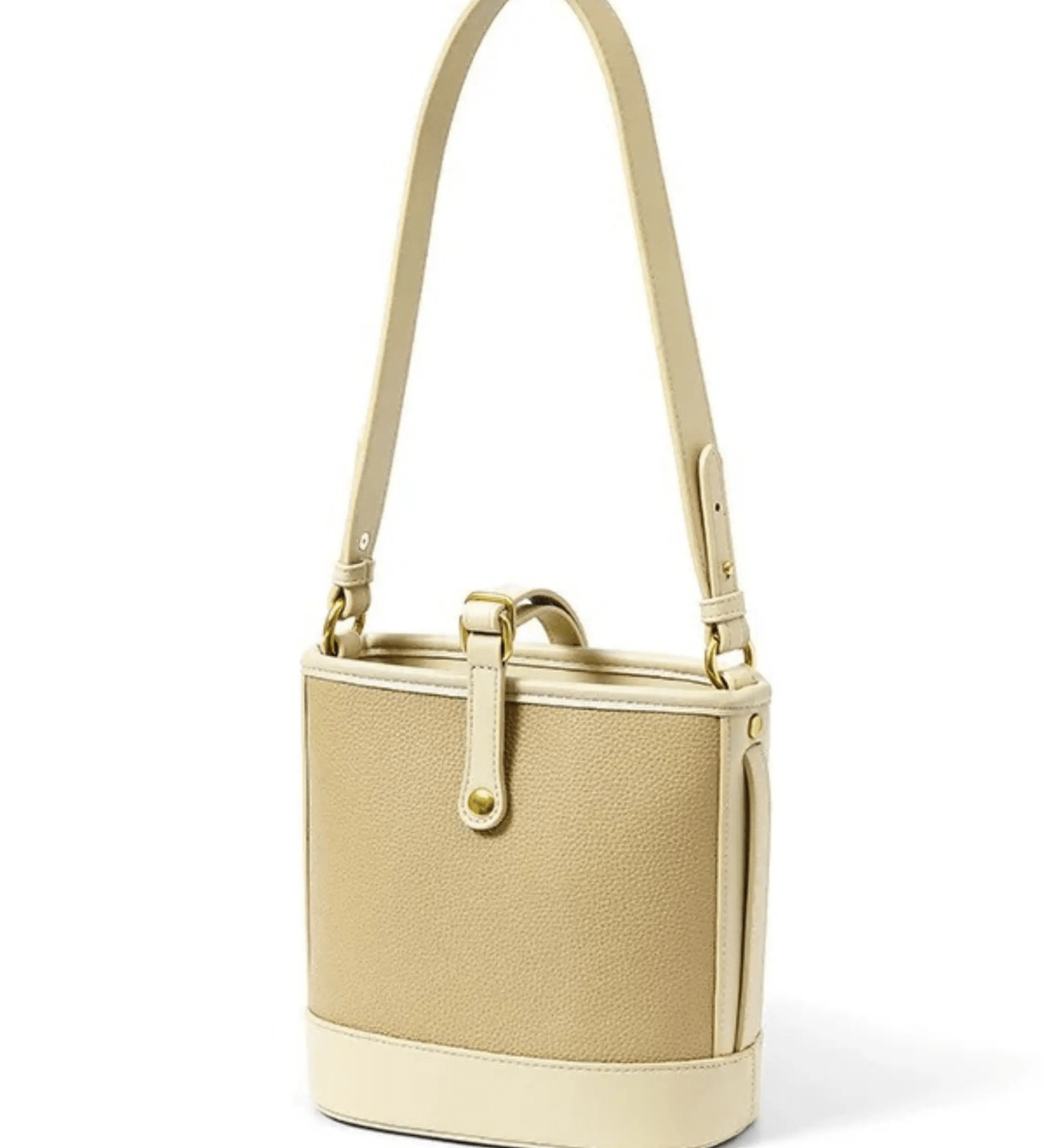 Evelyn | Beige Leather Bucket Bag – Minimalist & Chic - in Black | Arvea Bags