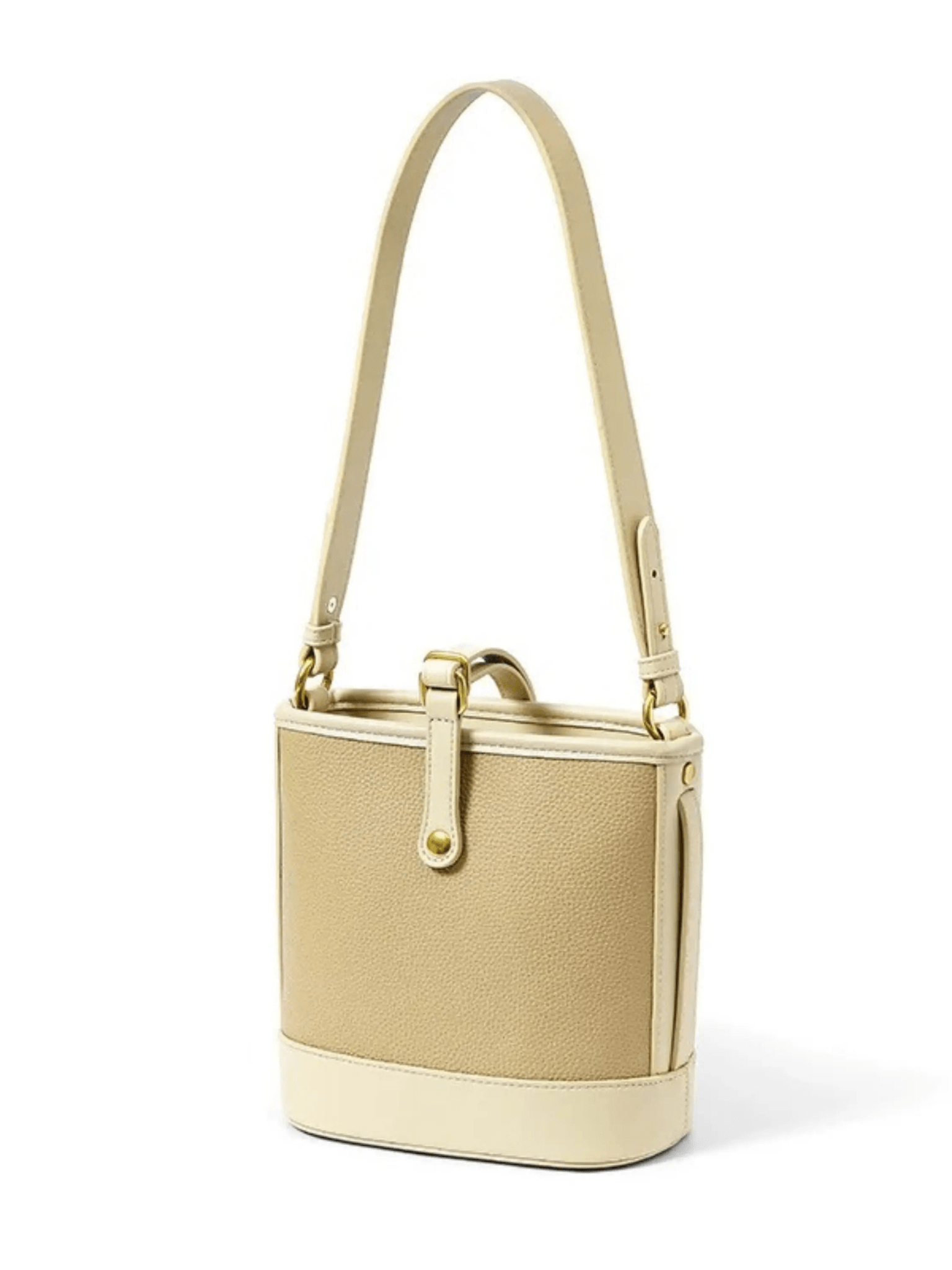 Evelyn | Beige Leather Bucket Bag – Minimalist & Chic - in Black | Arvea Bags