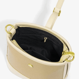 Evelyn | Beige Leather Bucket Bag – Minimalist & Chic - in Black | Arvea Bags