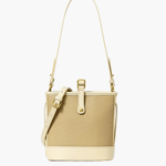 Evelyn | Beige Leather Bucket Bag – Minimalist & Chic - in Khaki | Arvea Bags