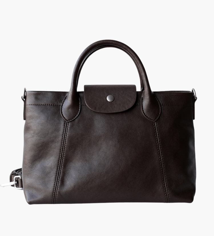 Evelyn | Brown Leather Tote Bag – Classic & Versatile - in Brown | Arvea Bags