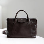 Evelyn | Brown Leather Tote Bag – Classic & Versatile - in Brown | Arvea Bags