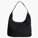 Evie | Minimal Vegan Suede Hobo Bag – Timeless & Chic - in Black | Arvea Bags