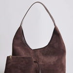 Evie | Minimal Vegan Suede Hobo Bag – Timeless & Chic - in Black | Arvea Bags