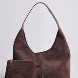 Evie | Minimal Vegan Suede Hobo Bag – Timeless & Chic - in Black | Arvea Bags