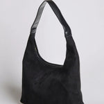 Evie | Minimal Vegan Suede Hobo Bag – Timeless & Chic - in Black | Arvea Bags