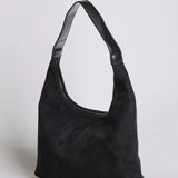 Evie | Minimal Vegan Suede Hobo Bag – Timeless & Chic - in Black | Arvea Bags