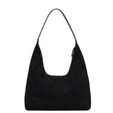 Evie | Minimal Vegan Suede Hobo Bag – Timeless & Chic - in Black | Arvea Bags