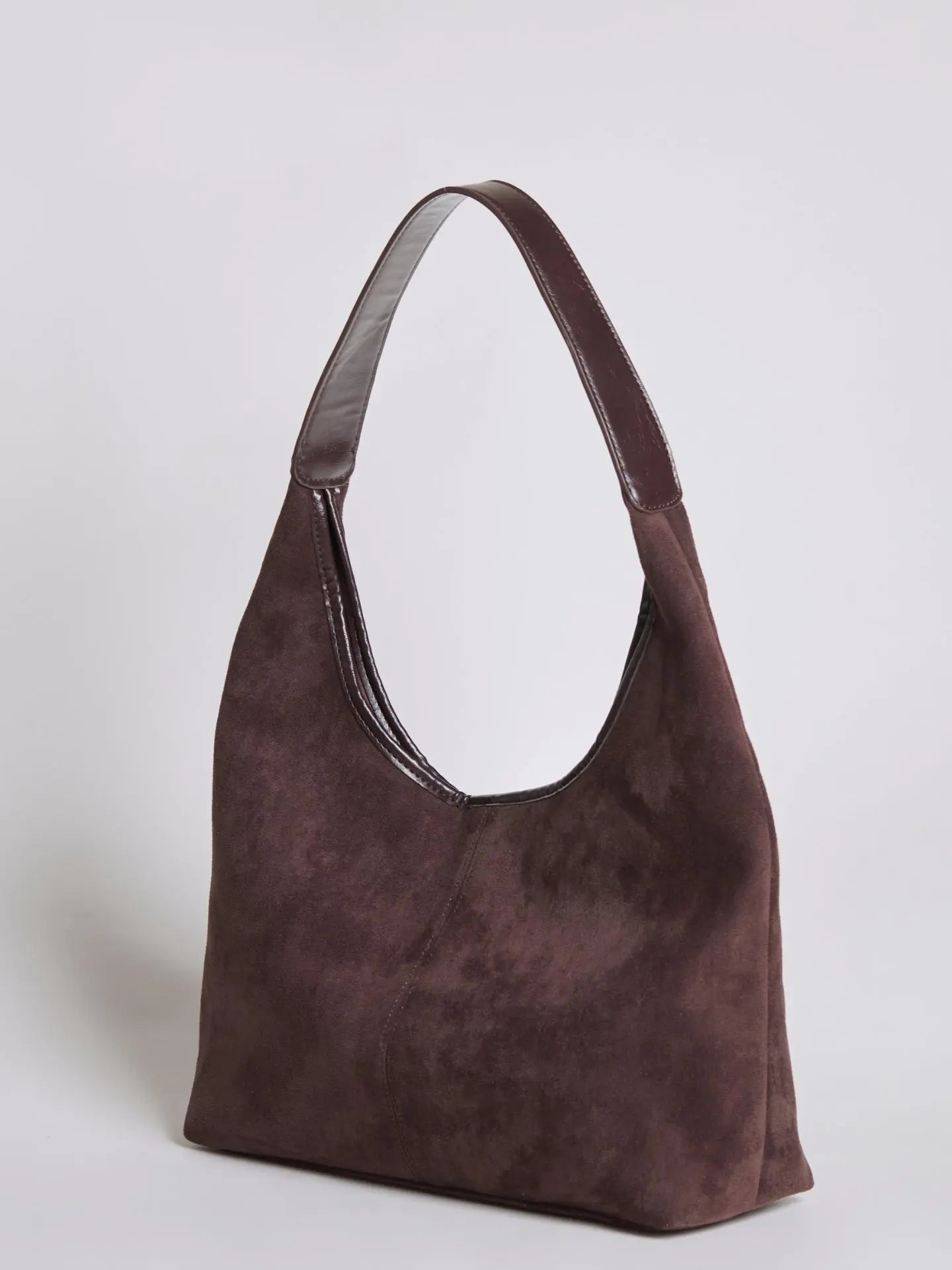 Evie | Minimal Vegan Suede Hobo Bag – Timeless & Chic - in Black | Arvea Bags