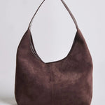 Evie | Minimal Vegan Suede Hobo Bag – Timeless & Chic - in Black | Arvea Bags