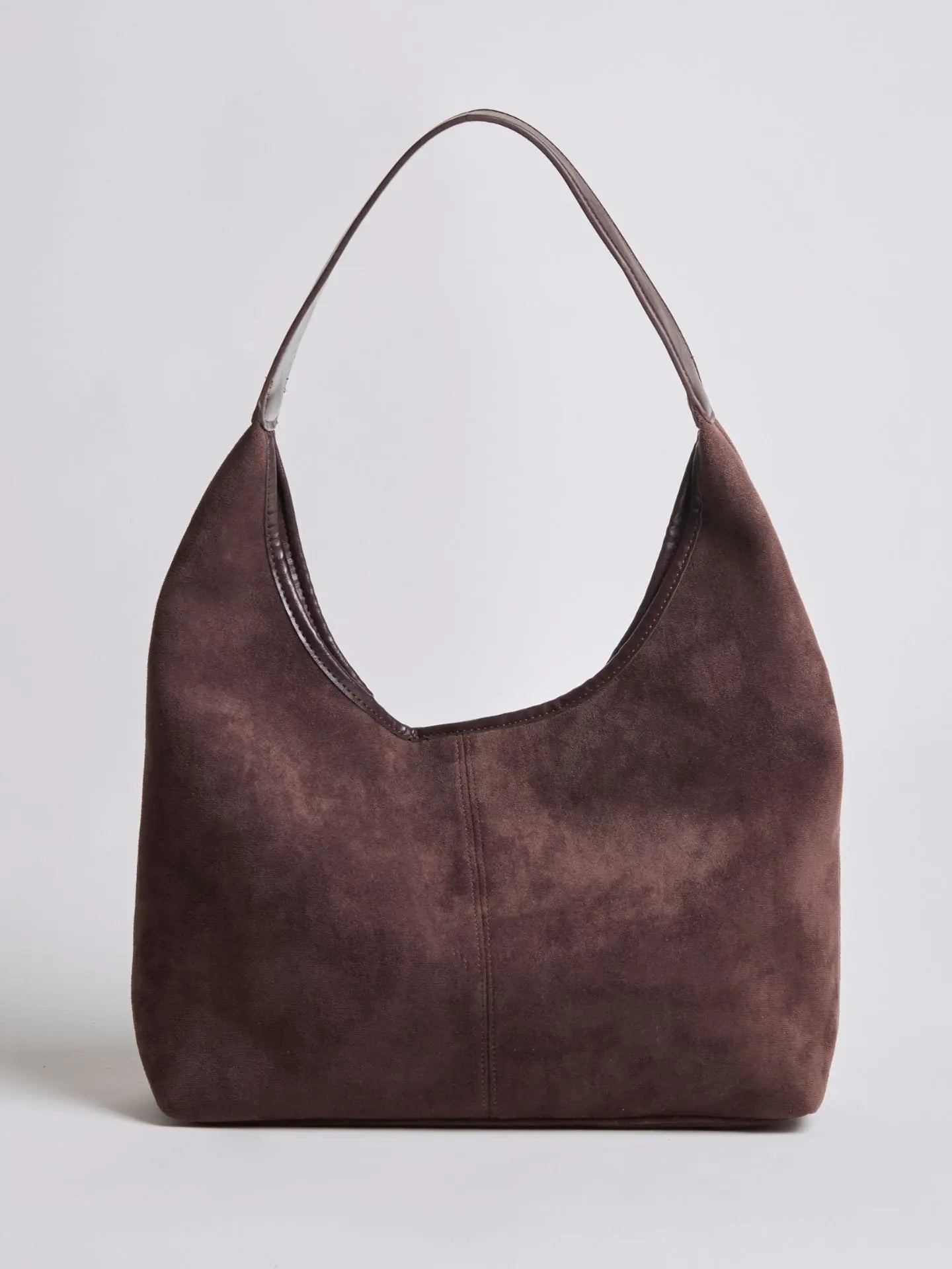 Evie | Minimal Vegan Suede Hobo Bag – Timeless & Chic - in Black | Arvea Bags