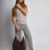 Evie | Minimal Vegan Suede Hobo Bag – Timeless & Chic - in Black | Arvea Bags