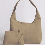 Evie | Minimal Vegan Suede Hobo Bag – Timeless & Chic - in Black | Arvea Bags