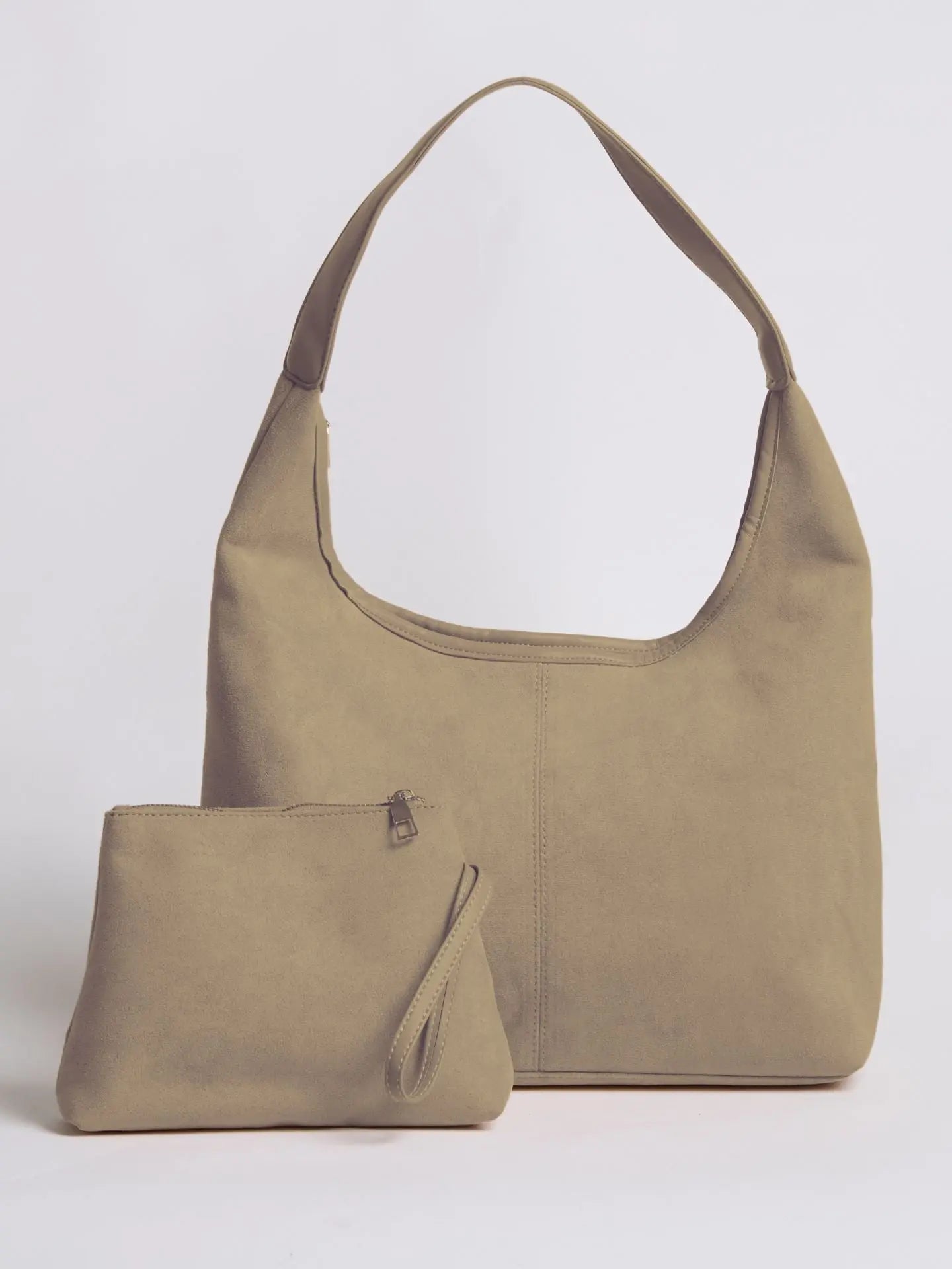 Evie | Minimal Vegan Suede Hobo Bag – Timeless & Chic - in Black | Arvea Bags