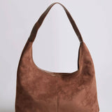 Evie | Minimal Vegan Suede Hobo Bag – Timeless & Chic - in Coffee | Arvea Bags