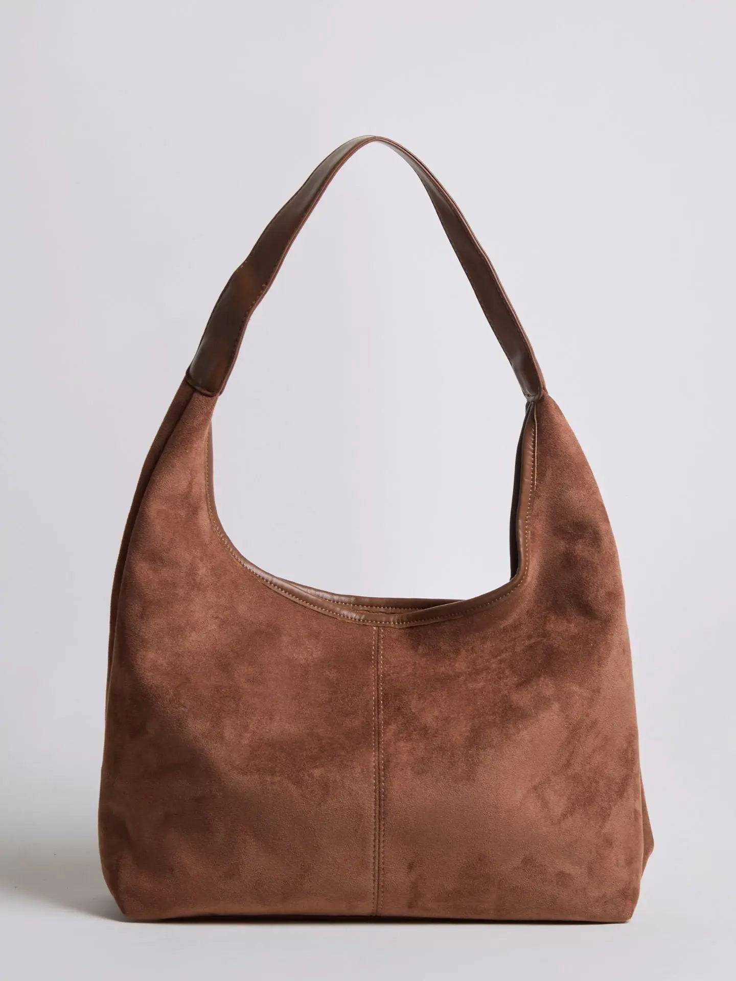 Evie | Minimal Vegan Suede Hobo Bag – Timeless & Chic - in Coffee | Arvea Bags