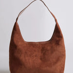Evie | Minimal Vegan Suede Hobo Bag – Timeless & Chic - in Coffee | Arvea Bags
