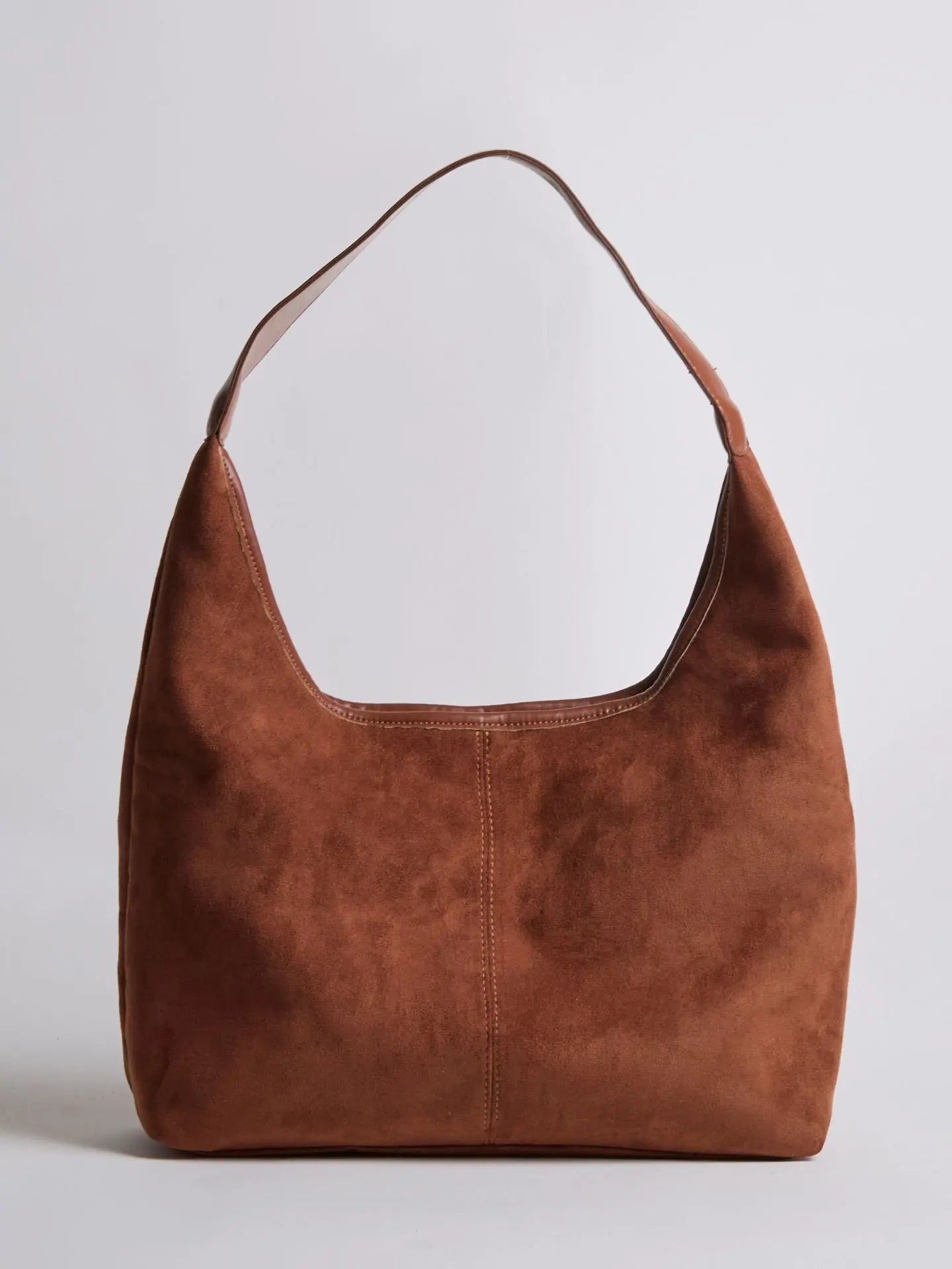 Evie | Minimal Vegan Suede Hobo Bag – Timeless & Chic - in Coffee | Arvea Bags