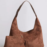 Evie | Minimal Vegan Suede Hobo Bag – Timeless & Chic - in Coffee | Arvea Bags
