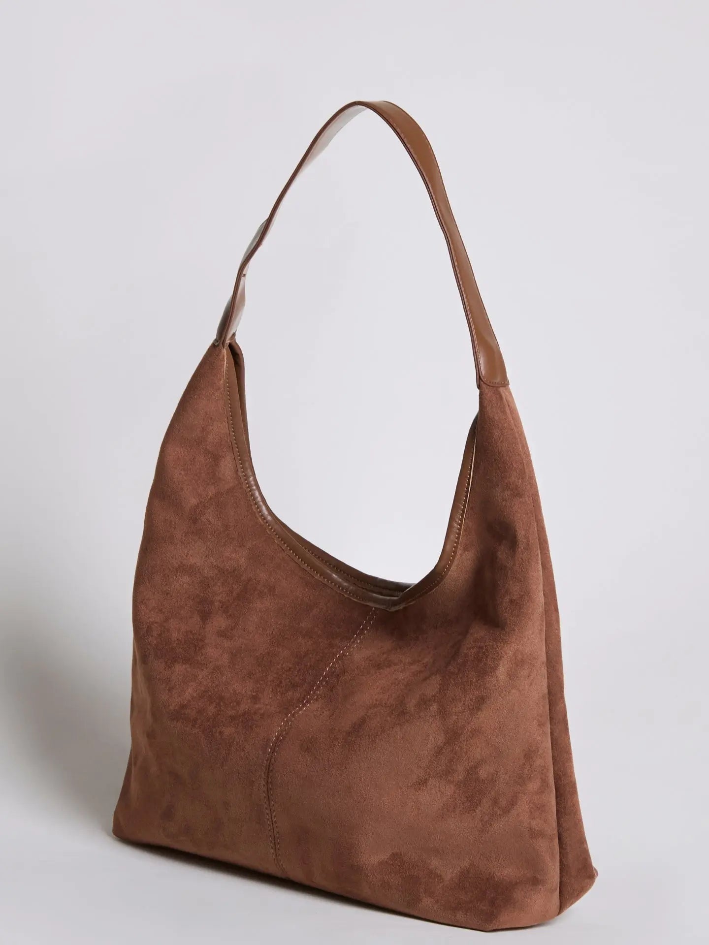 Evie | Minimal Vegan Suede Hobo Bag – Timeless & Chic - in Coffee | Arvea Bags