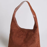 Evie | Minimal Vegan Suede Hobo Bag – Timeless & Chic - in Coffee | Arvea Bags