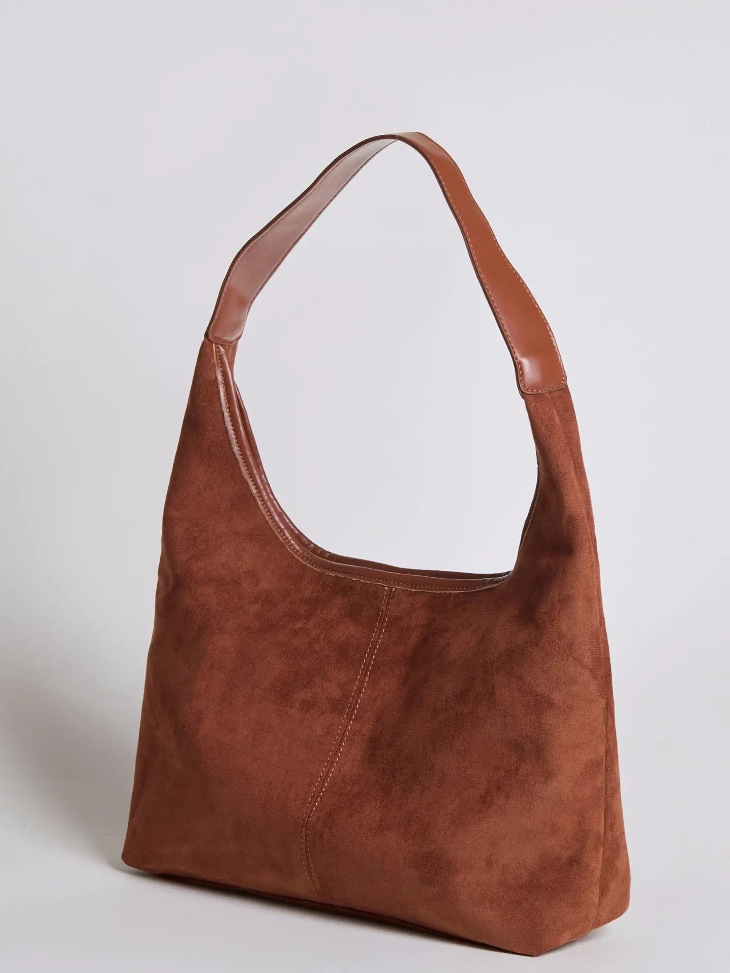 Evie | Minimal Vegan Suede Hobo Bag – Timeless & Chic - in Coffee | Arvea Bags